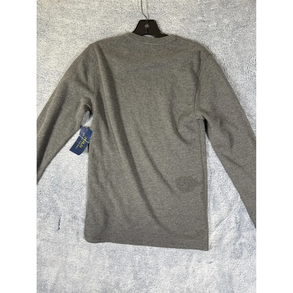 Polo Ralph Lauren Mens Gray Waffle Knit Thermal Sleepwear Shirt S MPW03F